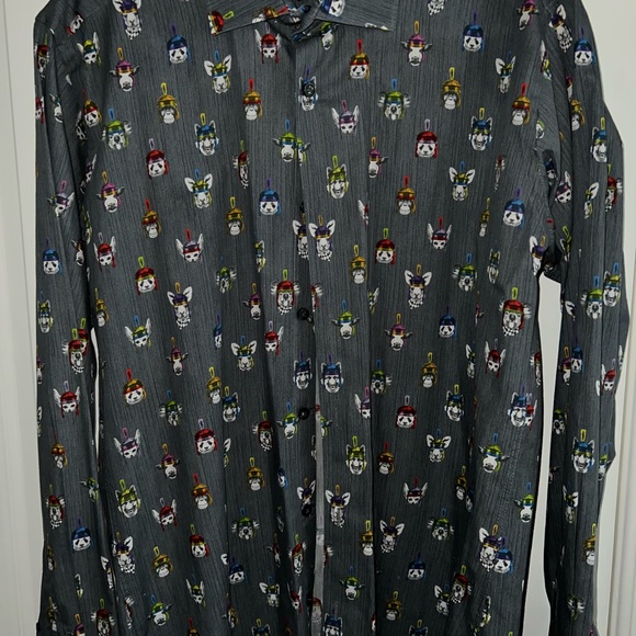 Jared Lang Animals in Helmets Button Down M - Picture 12 of 14